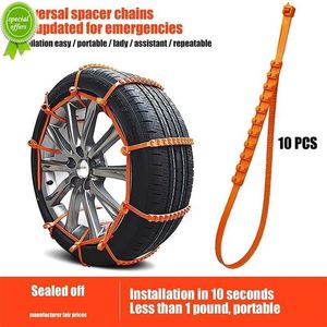 New 10Pcs Anti Skid Snow Chains Car Winter Tire Wheels Chains Winter Outdoor Snow Tire Emergency Anti-Skid Auto Wheels Accessories