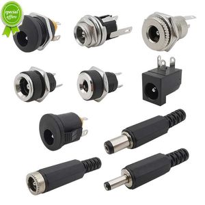 Nouveau 10 pièces connecteurs cc 5.5x2.1mm 3.5x1.3mm prise d'alimentation cc mâle femelle prise prise écrou montage sur panneau adaptateur secteur cc connecteur 5.5*2.1