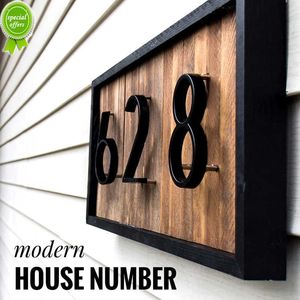 Nuevo 125mm Número de casa flotante Letras Gran puerta moderna Alfabeto Hogar Exterior 5 in. Números negros Placa de dirección Dash Slash Sign # 0-9