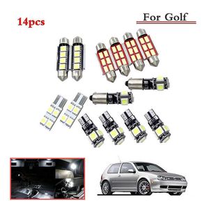 Nouveau 14 pièces/ensemble Auto LED intérieur lumière dôme carte voiture lampe Kit plaque d'immatriculation ampoules pour VW Volkswagen Golf T5 LED ampoules