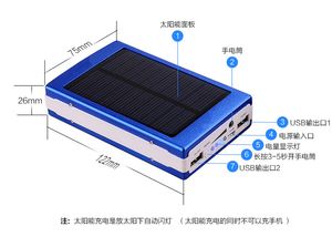 Nouveau 15000 mah étanche batterie externe solaire double usb batterie externe chargeur solaire powerbank pour iphone samsung Xiaomi HTC