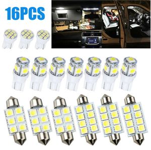 Nouveau 16 pièces 12V T10 voiture 5SMD 12SMD 8SMD LED feu arrière 6500K lumineux xénon blanc lampe ampoule Kit d'éclairage intérieur