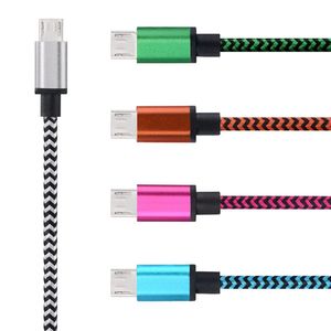 Nouveau 1M / 3ft Snake Weave Aluminu Tressé POUR Micro TYPE-C POUR AUTRE Câble USB Chargeur Enroulé Câble de Synchronisation de Données Cordon Pour Téléphones Cellulaires Tablette PC 5 Couleurs