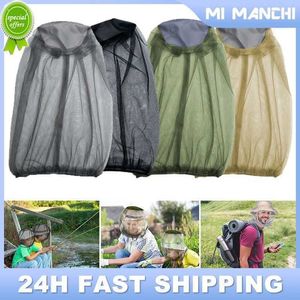 New 1PC Outdoor Fishing Cap Anti Mosquito Net Face Mosquito Insect Repellent Hat Bug Mesh Head Net Face Protector Travel Camping Cap