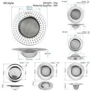 Nouveau 1 pièces cuisine en acier inoxydable maille salle de bains évier crépine trou de vidange filtre piège déchets écran