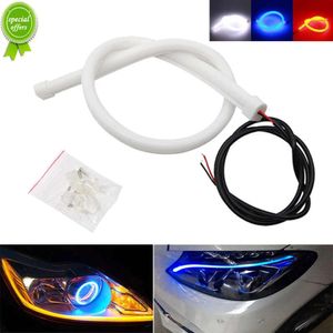 Nuevo 1x tira de luces LED para coche luz de señal Trun 12V DRL luz de día estilo decorativo Ojos de Ángel LED 30cm 45cm 60cm tira de tubo LED Flexible