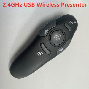 Nouveau présentateur sans fil USB 2,4 GHz avec faisceau lumineux stylo pointeurs laser rouge télécommande USB RF présentation Powerpoint Page haut/bas