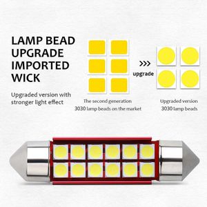 Nouveau 2 pièces C5W C10W 3030 smd Festoon 31-36-39-41mm 6000K blanc voiture LED coquille alumineuse dôme lampe 12V plaque d'immatriculation ampoule coffre lumière