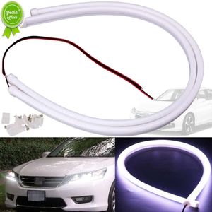 Nouveau 2 pièces voiture LED DRL bande feux de signalisation 12V 30cm 45cm 60cm style décoratif Tube souple Flexible étanche diurne ampoules