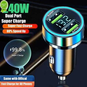 New 2 Port Super Fast Usb Car Charger for Iphone 14 Pro Max 13 12 11 Oneplus Huawei Oppo Samsung 240w Quick Charging Adapter