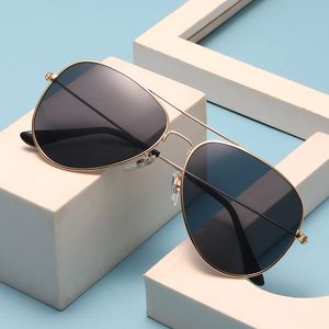 Gafas de sol clásicas de piloto para hombres y mujeres, gafas de sol Retro de 58mm con espejo, marco de Metal, gafas de sol UV400 para exteriores de alta calidad con CaseBox