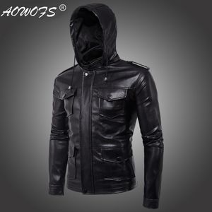 Vestes pour hommes Nouvelle veste en cuir à capuche pour hommes haut de gamme locomotive The spot M - 5 xl B005 boutique de vêtements en fourrure