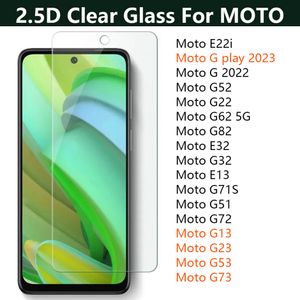 Nouveau protecteur d'écran de téléphone en verre trempé transparent 2.5D Premium 2023 pour MOTO Motorola G73 G53 G23 G13 G51 G71S E13 G32 E32 G82 G22 G52 G Play 2023 E22i