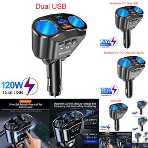 NOUVEAU 2024 Auto Electronics Car Cigarette Lighter 12V-24V Socket Splitter Charger PD QC3.0 Chargeur rapide C Ports Dual USB 4.8A Adaptateur d'alimentation numérique