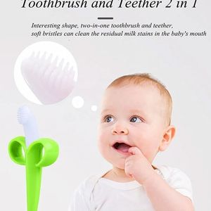 Nouveau 2024 Baby Silicone Training Brosse de dents Banana Forme SAFI