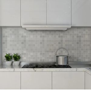 Nuevo 2024 Mosaico de 5 colores Foil de aluminio Anti-Oil Wallpaper para la cocina Decoración adhesiva de 45x200cm resistente a alta temperatura de la cocina