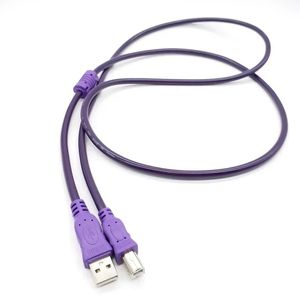 Nouveau câble d'imprimante USB 2.0 USB Type d'un mâle de type B à double blindage à haute vitesse transparent violet 1,5 / 3/5/10m pour un câble USB haute vitesse