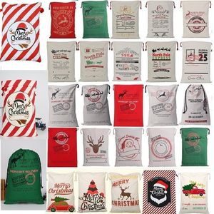 36 colores Bolsas de Navidad Lienzo grande Monogrammable Santa Claus Bolso con cordón con renos, Monogramable Regalos de Navidad Saco Bags4549