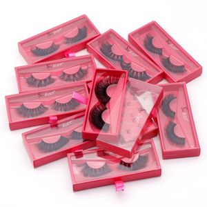 8D Mink Lashes 25mm Fluffy Dramatic Falsas pestañas 100% Real Mink Hair Eye Lashes Wispy Long Thick Full Volume Strip Lash Pestaña falsa libre de crueldad 10 estilos