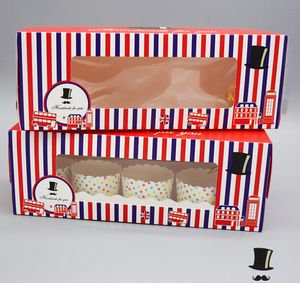 nouveau 27 51110cm mignon barbe boîte à gâteau rouge boîte à muffins boîte à biscuits boîte-cadeau 100pcs lot gratuit