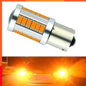 Nouveau 2 pièces 1156PY 7507 PY21W BAU15S 33 SMD 5630 5730 LED voiture indicateur de direction arrière lampe Auto avant clignotants lumière ambre jaune