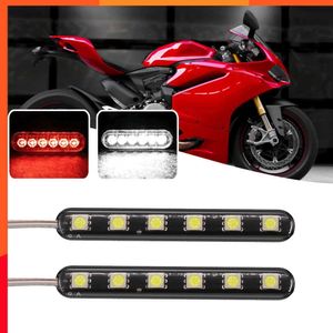 Nouveau 2 pièces 6 LED 12V bande de lumière stroboscopique LED grille moyenne Flash avertissement lampe de licence d'urgence Moto accessoires pour voiture Moto