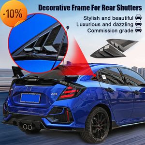 New 2PCS ABS Rear Quarter Panel Window Side Louvers Carbon Fiber Color Vent Decal Cover For Honda Civic Type R Notchback 2020 2021