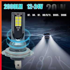 Nouveau 2 pièces H8 H11 voiture LED ampoule H4 H7 H9 H1 9005 9006 lampe à LED Super lumineux voiture antibrouillard jour conduite lumière courante 12V 6000K blanc