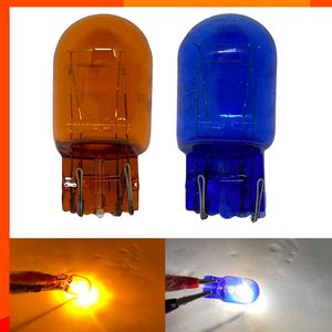 Nouveau 2 pièces Super blanc T20 7443 7440 12V 16W xénon 501 feu de position ampoule de voiture lampe halogène voyant d'avertissement Auto verre naturel bleu ambre