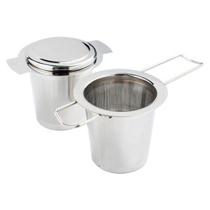 Nuevo colador de plata de acero inoxidable 304 plegable cesta de infusor de té plegable para taza de tetera Teaware DHL FEDEX
