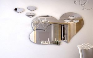 Nouveau miroir 3d Love Hearts Sticker Sticker Sticker Diy Home Room Art Mural Decor Autovable Mirror Wall Sticker9547432