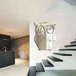 NOUVEAU MIRMOIR 3D OWL MIROR Decal Vinyle Mural Mural Stickers Home Decor Autovable DIY OWL Stickers For Home Living Room Office Decor