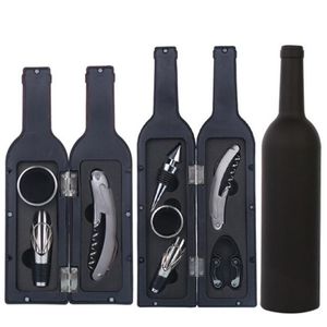 3 uds 5 uds/set abridor de botellas de vino tapón vertedor accesorios Kit de sacacorchos anillo de goteo soporte de cortador de papel juego de abridor de botellas herramientas cuchillo hipocampal regalos novedosos