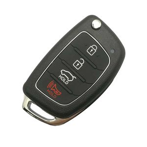 Nuevo 4 botones ABS Metal Flip plegable remoto Key Shell Fob Case para HYUNDAI Mistra Santa Fe Sonata Tucson Accent I30 I40 I45 Car