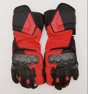 Nouveau 4 couleurs cuir carbone 3 longs gants en cuir de vachette cross-country moto gants anti-chute H1022