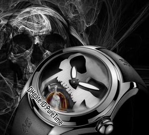 Nuevo 45 mm Admiral's Cup Bubble Caja de acero Esfera negra Cráneo blanco Tourbillon automático Reloj para hombre Vidrio de goma Relojes deportivos baratos 51a1
