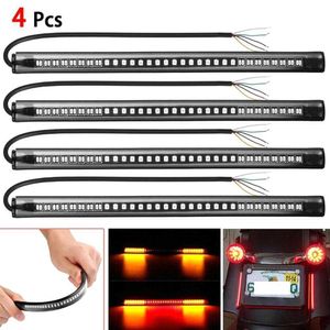 Nouveau 48 SMD Flexible LED Bande De Moto Clignotant Queue Arrêt De Frein Arrière Double Couleur Jaune Rouge Lumière Étanche Ampoule Lampe Deli Rapide