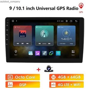 Nouveau lecteur multimédia de voiture 4G + 64GB android GPS Navigation 2DIN HD Autoradio WiFi USB FM 2 Din Audio Radio stéréo moniteur de sauvegarde CAMIN