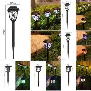 Nouvelle lampe d'aménagement paysager 4pcs extérieur imperméable LED Solar Garden Player Light for Lawn Yard Patio Halway Decoration