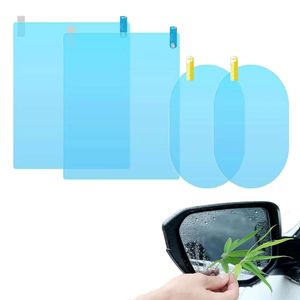 Nouveau 4 pièces Film Anti-buée souple Film de protection pour rétroviseur de voiture fenêtre transparente étanche à la pluie rétroviseur de protection Anti-éblouissement Film transparent