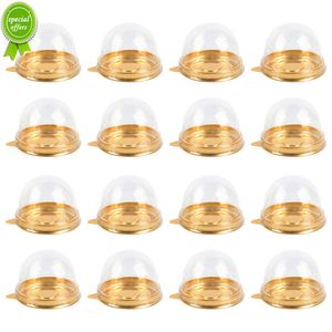 Nuevo 50 Uds Mini Muffin Cake Box contenedor bandejas transparente Mooncake Dome repostería caja de embalaje para hornear suministros de fiesta de boda regalo