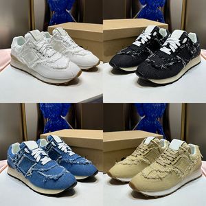 Nuevas zapatillas de deporte 574 para mujer Zapatos de diseñador Mius plataforma zapato lona Zapatilla de deporte de mezclilla Colonial Beige Royal Blue White mujeres de lujo Zapatillas de deporte casuales tamaño 35-40