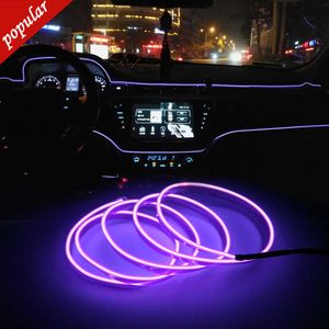 Nueva lámpara de ambiente de 5m, luz LED de neón fría RGB para coche, luz de ambiente Interior para coche, tiras decorativas de reacondicionamiento, controlador Usb brillante