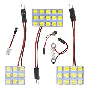 Nouveau 5set T10 BA9S Festoon 3 adaptateurs 6/9/12/15/18/24/30/48 SMD 5050 Led lumière blanche 12V LED panneau de lecture voiture intérieur dôme lumière