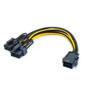 Nouveau PCI à 6 broches Express à 2 x PCIe 8 (6 + 2) broche Dual 8 broche Proche graphique Carte vidéo PCI GPU VGA Splitter Hub Cable Cable Corde