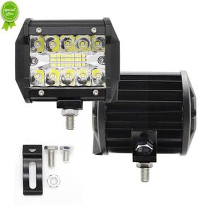 Nouveau 60W LED barres lumineuses de travail 4 pouces projecteur étanche conduite antibrouillard faisceaux d'inondation lampe combinée pour hors route camion SUV bateau 12V Q1L0