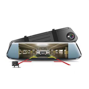 Nouveau 7 voiture dvr écran incurvé flux rétroviseur dash cam full hd 1080 caméra d'enregistrement vidéo de voiture avec 2 5d incurvé glass236Z
