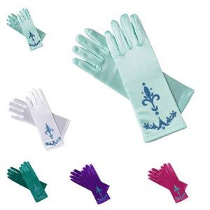 Guantes de dedo para niños, 7 colores, guantes de fiesta para niños con estampado de polvo y purpurina de dibujos animados para niños, vestidos de princesa para niñas, manoplas, regalos de Navidad