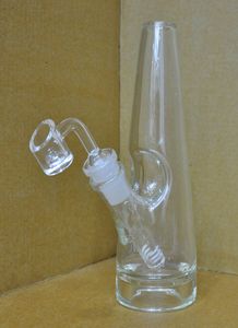 Nuevo 8 pulgadas de vidrio Dab Rig Bong pipas de agua botella de vino con 14 mm hembra Downstem bowl cuarzo banger