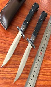 Nuevo cuchillo automático de estilo italiano de 9 pulgadas US Stiletto Mafia CNC Malling Single Action G10 Handle Tactical Survival Auto Pocket KNI5671041
